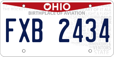 OH license plate FXB2434