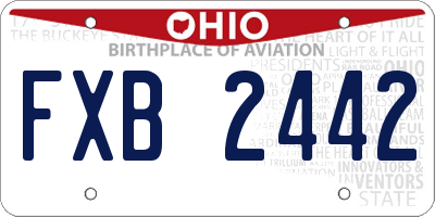 OH license plate FXB2442