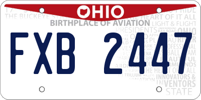 OH license plate FXB2447
