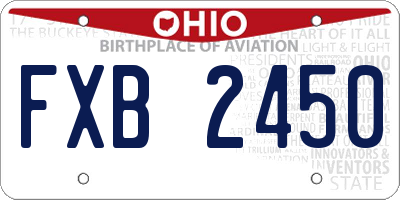OH license plate FXB2450