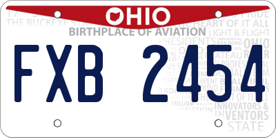 OH license plate FXB2454