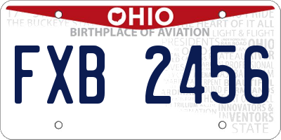 OH license plate FXB2456