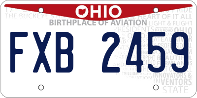OH license plate FXB2459