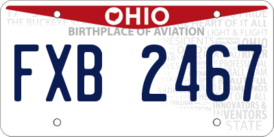 OH license plate FXB2467
