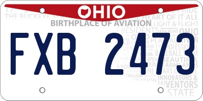 OH license plate FXB2473