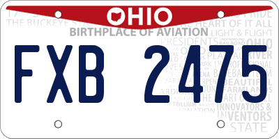 OH license plate FXB2475