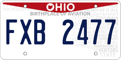 OH license plate FXB2477