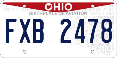 OH license plate FXB2478