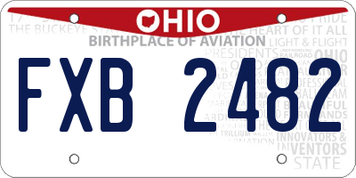 OH license plate FXB2482