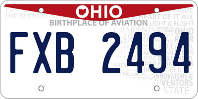 OH license plate FXB2494