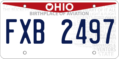 OH license plate FXB2497