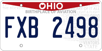 OH license plate FXB2498