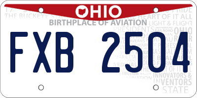 OH license plate FXB2504