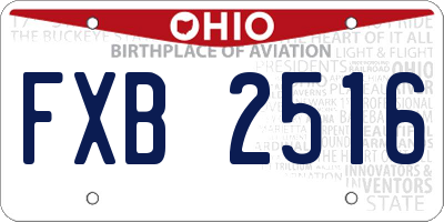 OH license plate FXB2516