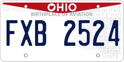 OH license plate FXB2524