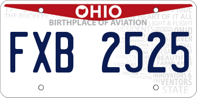 OH license plate FXB2525