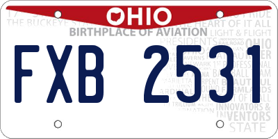 OH license plate FXB2531