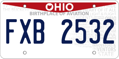OH license plate FXB2532