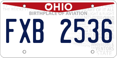 OH license plate FXB2536