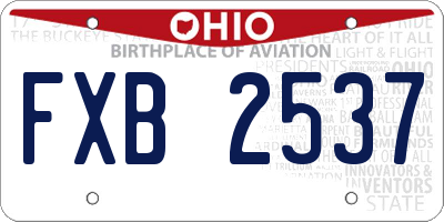 OH license plate FXB2537