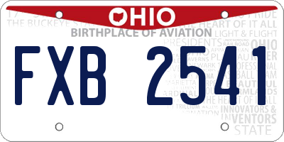 OH license plate FXB2541