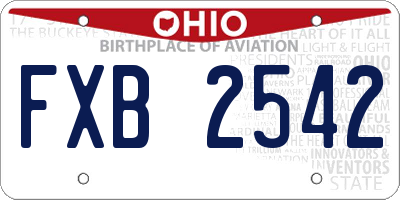 OH license plate FXB2542