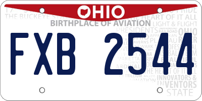 OH license plate FXB2544