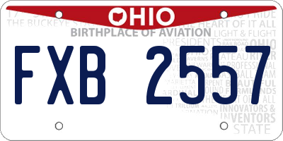 OH license plate FXB2557