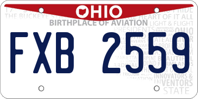 OH license plate FXB2559