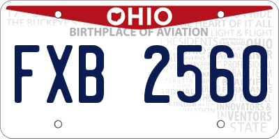 OH license plate FXB2560
