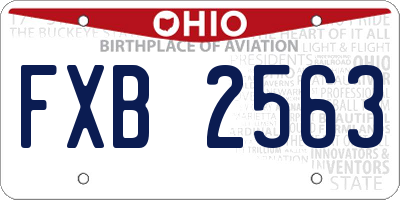 OH license plate FXB2563