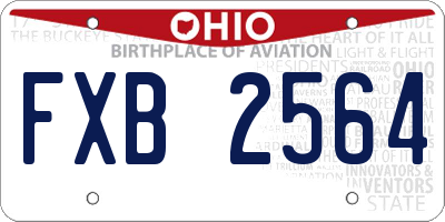 OH license plate FXB2564