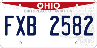 OH license plate FXB2582