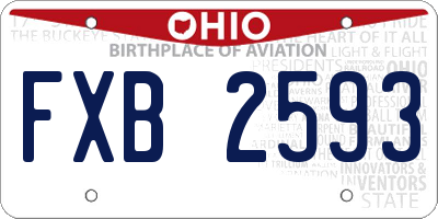 OH license plate FXB2593