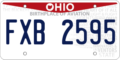 OH license plate FXB2595