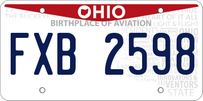 OH license plate FXB2598