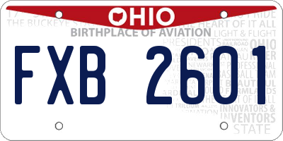 OH license plate FXB2601