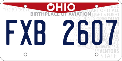 OH license plate FXB2607