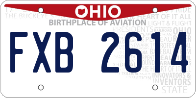 OH license plate FXB2614