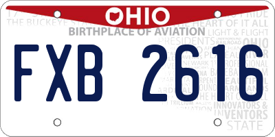 OH license plate FXB2616