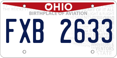 OH license plate FXB2633