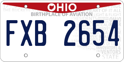 OH license plate FXB2654