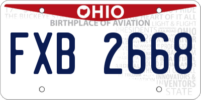 OH license plate FXB2668