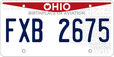 OH license plate FXB2675