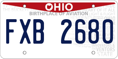OH license plate FXB2680