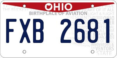 OH license plate FXB2681