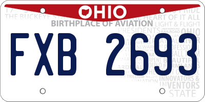 OH license plate FXB2693