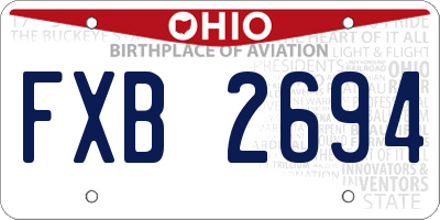 OH license plate FXB2694