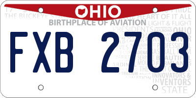 OH license plate FXB2703