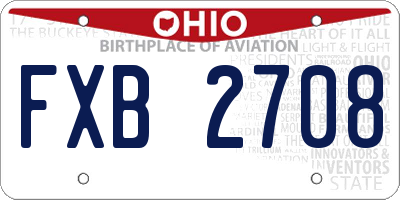OH license plate FXB2708